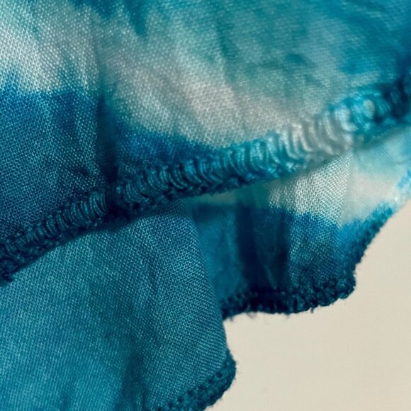 Casual Dunes beach/pool dress/cover, Aqua Blue tie-dye, Size LG - Picture 4 of 5